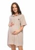 MijaCulture - Muslin maternity and breastfeeding nightdress Hazel M023 Caffe Latte